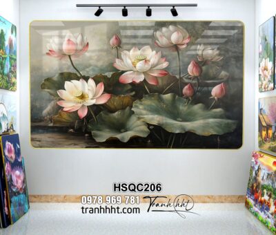 Tranh Hoa Sen Cá Chép HSQC206