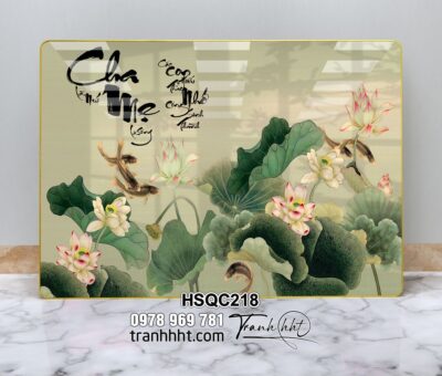 Tranh Hoa Sen Cá Chép HSQC218