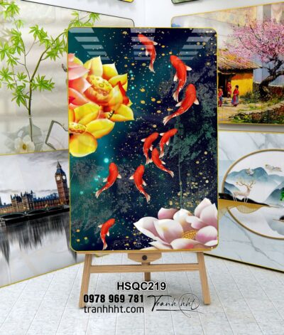Tranh Hoa Sen Cá Chép HSQC219