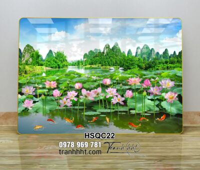 Tranh Hoa Sen Cá Chép HSQC22