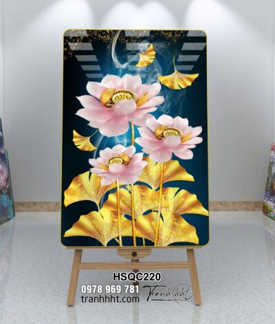 Tranh Hoa Sen Cá Chép HSQC220