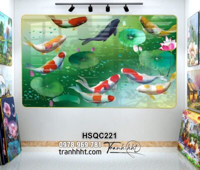 Tranh Hoa Sen Cá Chép HSQC221