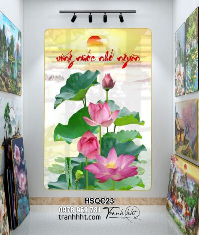 Tranh Hoa Sen Cá Chép HSQC23