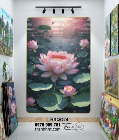 Tranh Hoa Sen Cá Chép HSQC24