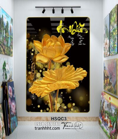 Tranh Hoa Sen Cá Chép HSQC3