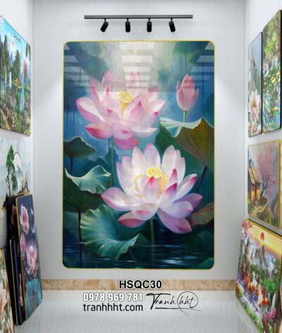 Tranh Hoa Sen Cá Chép HSQC30