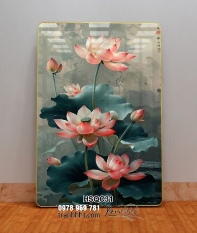 Tranh Hoa Sen Cá Chép HSQC31