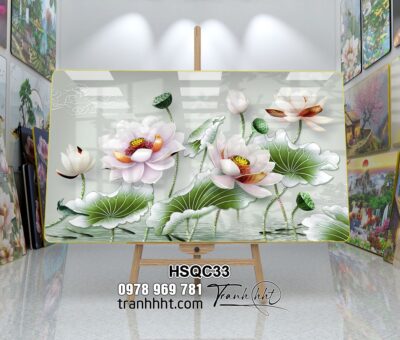 Tranh Hoa Sen Cá Chép HSQC33