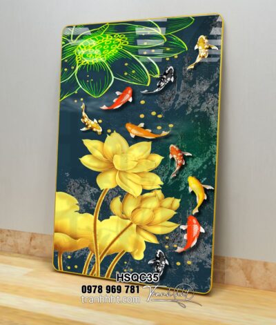 Tranh Hoa Sen Cá Chép HSQC35