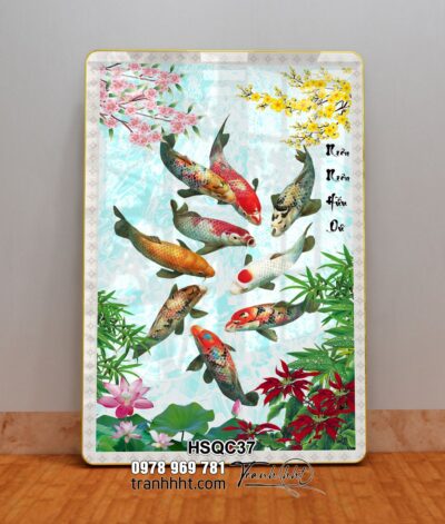 Tranh Hoa Sen Cá Chép HSQC37