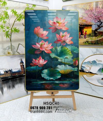Tranh Hoa Sen Cá Chép HSQC40