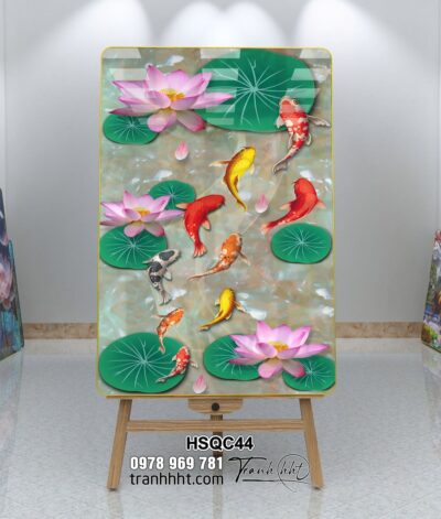 Tranh Hoa Sen Cá Chép HSQC44