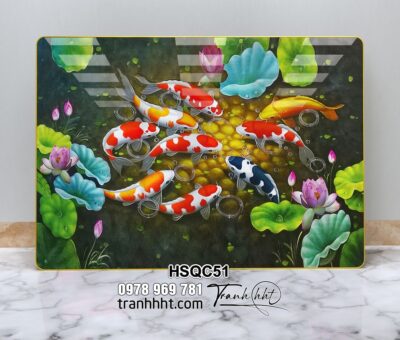 Tranh Hoa Sen Cá Chép HSQC51