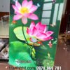 Tranh sen treo tường, Tranh hoa sen cá chép vẻ đẹp thuần khiết tráng gương treo tường HSQC32