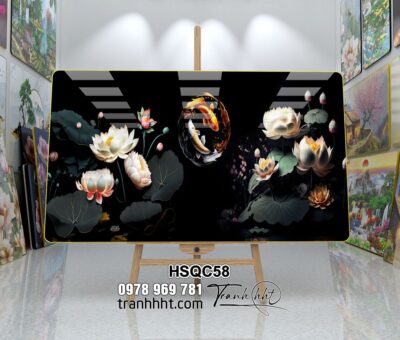 Tranh Hoa Sen Cá Chép HSQC58
