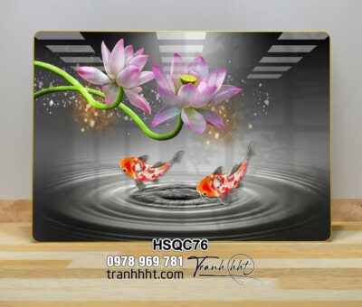 Tranh Hoa Sen Cá Chép HSQC76