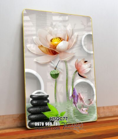Tranh Hoa Sen Cá Chép HSQC77