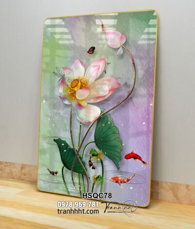 Tranh Hoa Sen Cá Chép HSQC78