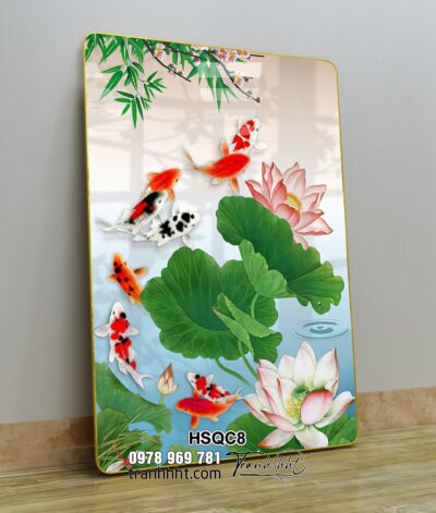 Tranh Hoa Sen Cá Chép HSQC8