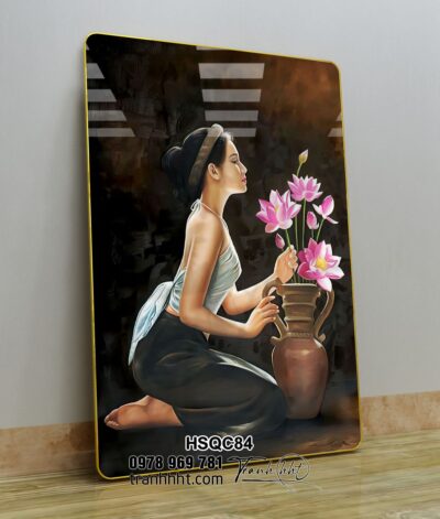 Tranh Hoa Sen Cá Chép HSQC84