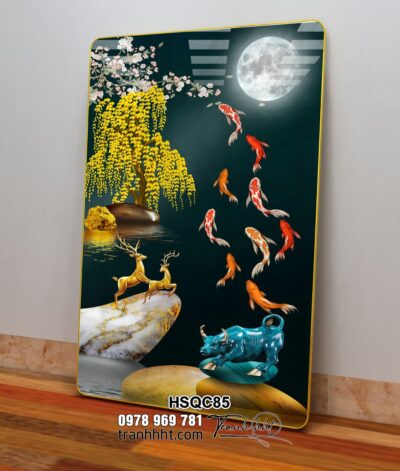 Tranh Hoa Sen Cá Chép HSQC85