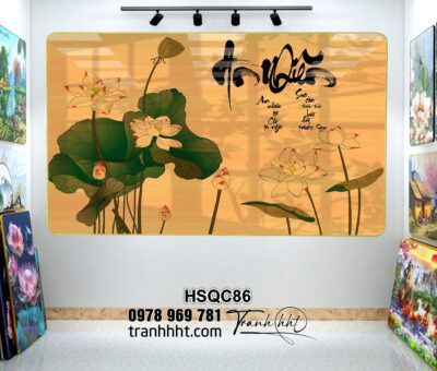 Tranh Hoa Sen Cá Chép HSQC86