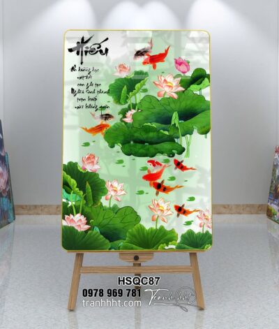 Tranh Hoa Sen Cá Chép HSQC87
