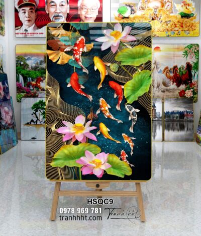 Tranh Hoa Sen Cá Chép HSQC9
