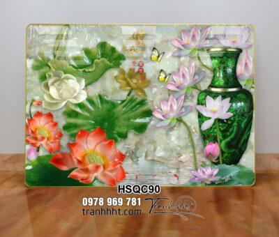 Tranh Hoa Sen Cá Chép HSQC90