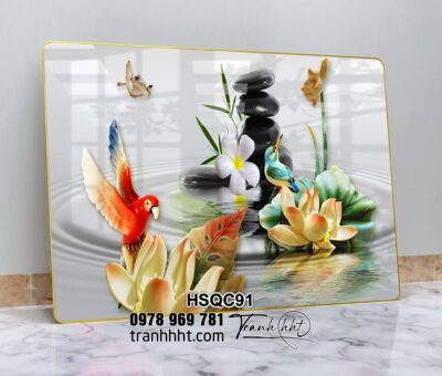 Tranh Hoa Sen Cá Chép HSQC91