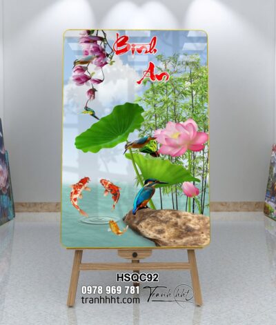 Tranh Hoa Sen Cá Chép HSQC92