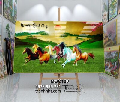 Tranh Ngựa Bát Mã MQC100