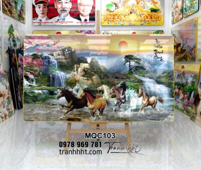Tranh Ngựa Bát Mã MQC103