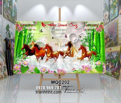 Tranh Ngựa Bát Mã MQC202