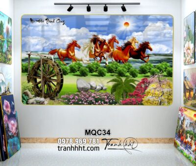 Tranh Ngựa Bát Mã MQC34