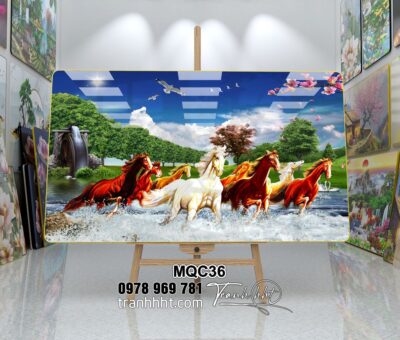 Tranh Ngựa Bát Mã MQC36