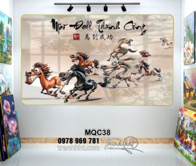 Tranh Ngựa Bát Mã MQC38