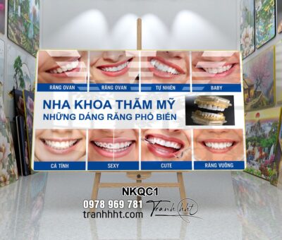 Tranh Tráng Gương phòng khám Nha Khoa, tranh Niềng Răng, tranh Nha Khoa, Nha Khoa, tranh nha khoa canvas, khung tranh nha khoa canvas, khung hình nha khoa