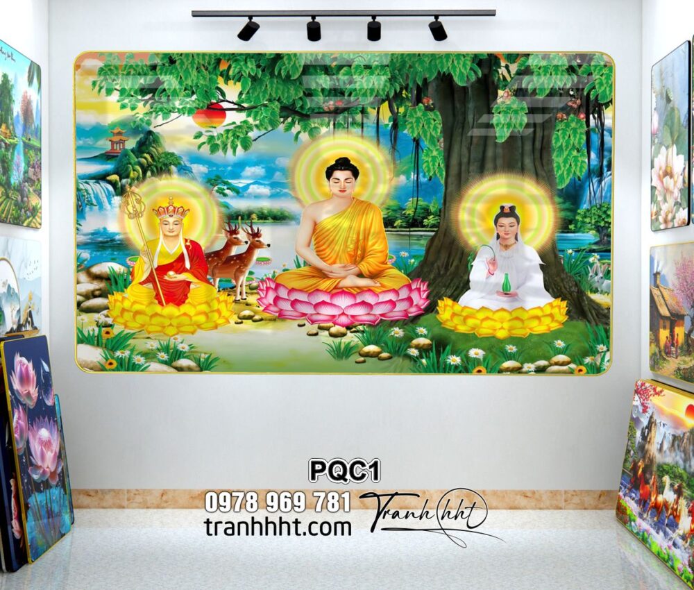 Tranh Tráng Gương Phật giáo, tranh Quan âm bồ tát, tranh Phật Adida, tranh Phật, tranh khung phật, khung tranh Phật, Ảnh Phật Giáo treo tường, tranh phật 3d