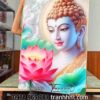 Khung hình Phật, ảnh Phật treo tường, Tranh treo tường Phật giáo Như Lai hoa sen tịnh tâm tráng gương PQC90