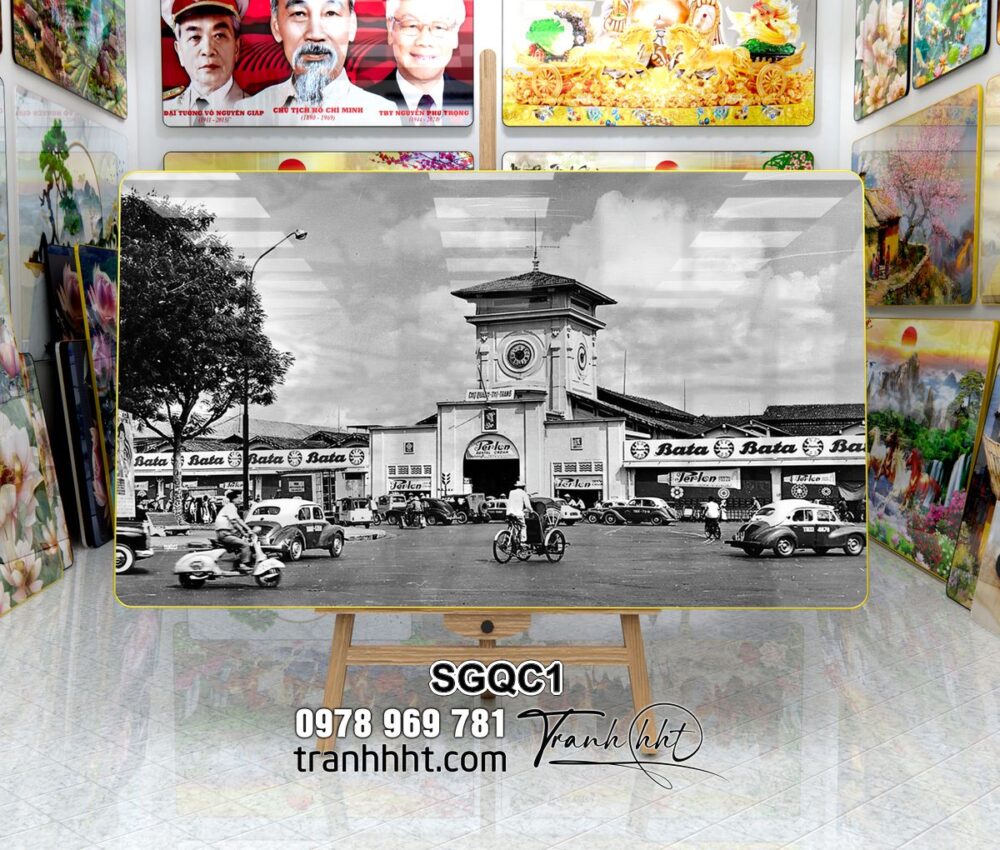 Tranh treo tường Sài Gòn, tranh Sài Gòn trắng đen, tranh nhà thờ Đức Bà, tranh bến nhà rồng, tranh sài gòn canvas, tranh sài gòn để bàn, tranh canvas cà phê