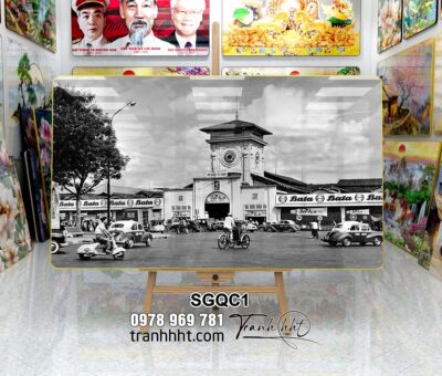 Tranh treo tường Sài Gòn, tranh Sài Gòn trắng đen, tranh nhà thờ Đức Bà, tranh bến nhà rồng, tranh sài gòn canvas, tranh sài gòn để bàn, tranh canvas cà phê