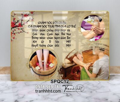 Khung tranh spa làm đẹp, Tranh Spa dưỡng sinh chăm sóc chân là chăm sóc trái tim của cơ thể tráng gương treo tường SPQC12
