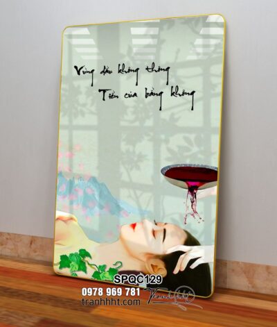Tranh gội đầu dưỡng sinh, gội đầu dưỡng sinh, Tranh Spa dưỡng sinh gội đầu thảo dược massage tráng gương treo tường SPQC129