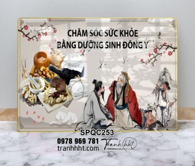 Tranh spa đông y thuốc bắc, Tranh Spa đông y điều chế dược liệu tráng gương treo tường SPQC253