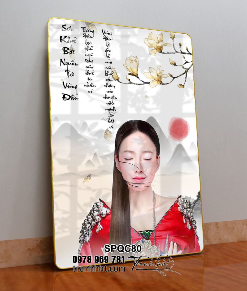 Khung ảnh spa, tranh spa đông y, Tranh Spa dưỡng sinh thư giãn tráng trí tráng gương treo tường SPQC80