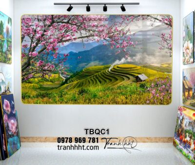 Tranh tráng gương Tây Bắc, tranh ruộng bậc thang, tranh phong cảnh sapa, tranh phong cảnh tây bắc, tranh du lịch Tây Bắc, khung tranh tây bắc canvas, tranh