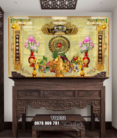 Tranh Phòng Thờ Cửu Huyền Thất Tổ TQC32