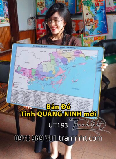 Bản Đồ Quảng Ninh treo tường, Tranh bản đồ tỉnh Quảng Ninh tráng gương, bản đồ tỉnh quảng ninh treo tường UT193