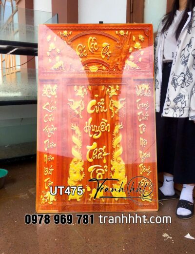 Tranh nhà giáo việt nam 20 tháng 11, tranh thư pháp tri ân thầy cô, tranh thư pháp ông bà cha mẹ, tranh chữ thư pháp tổ tiên, tranh tặng thầy cô UT397